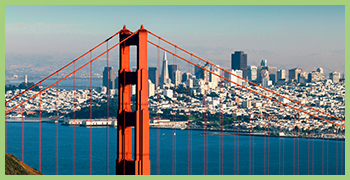 San Francisco with the Golden Gate bridge